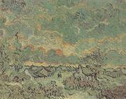 Cottages and Cypresses:Reminiscence of the North (nn04) Vincent Van Gogh